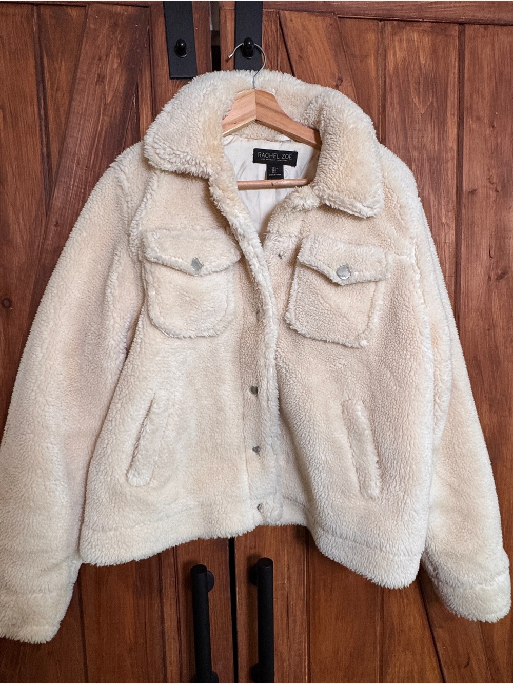 Rachel Zoe Cream Teddy Sherpa Jacket